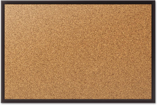 Quartet Cork Board, Bulletin Board, 2' x 1.5' Corkboard, Black Frame (2301B)