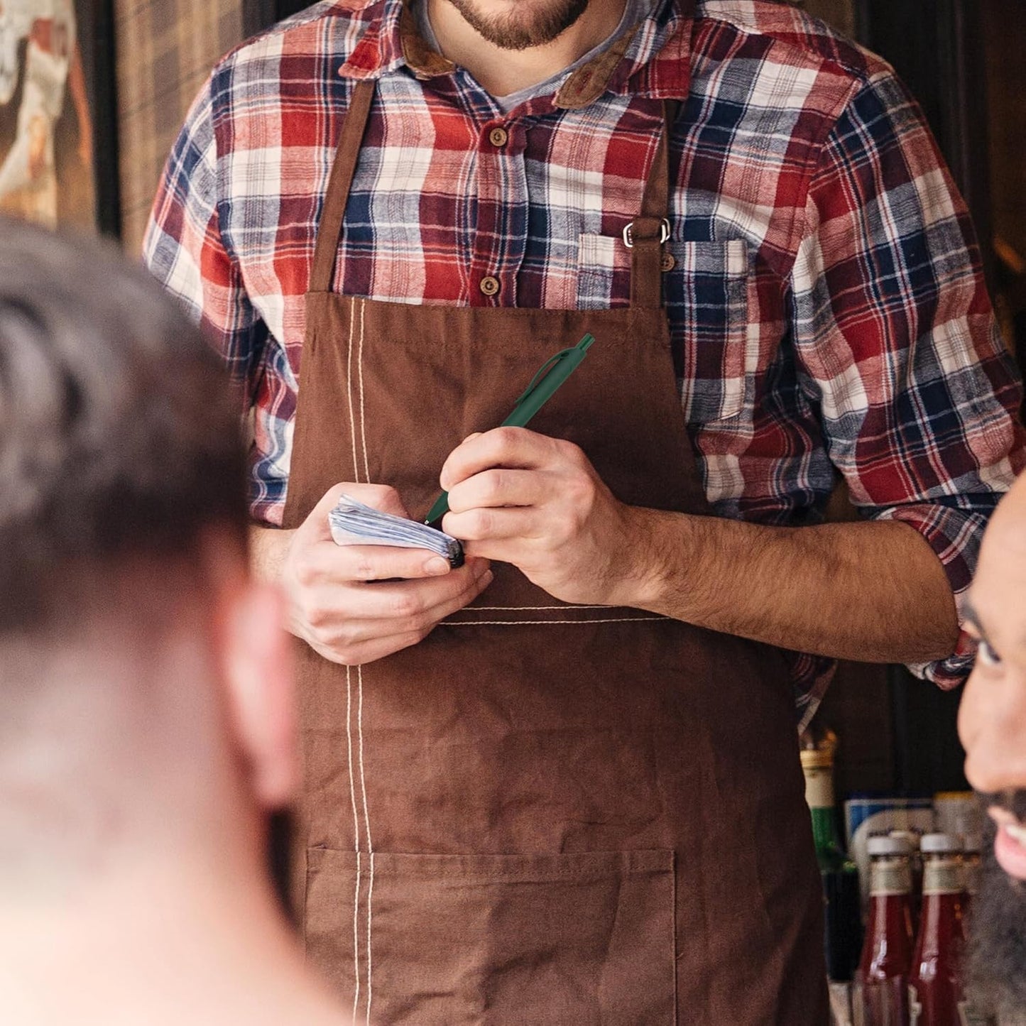 deegtran Pens Bulk, 50 Pack No Bleed Green Click Pens, Wholesale Retractable Ballpoint Pens, Pens Medium Point, Smooth Ink Pens, 1.0MM Green Ink