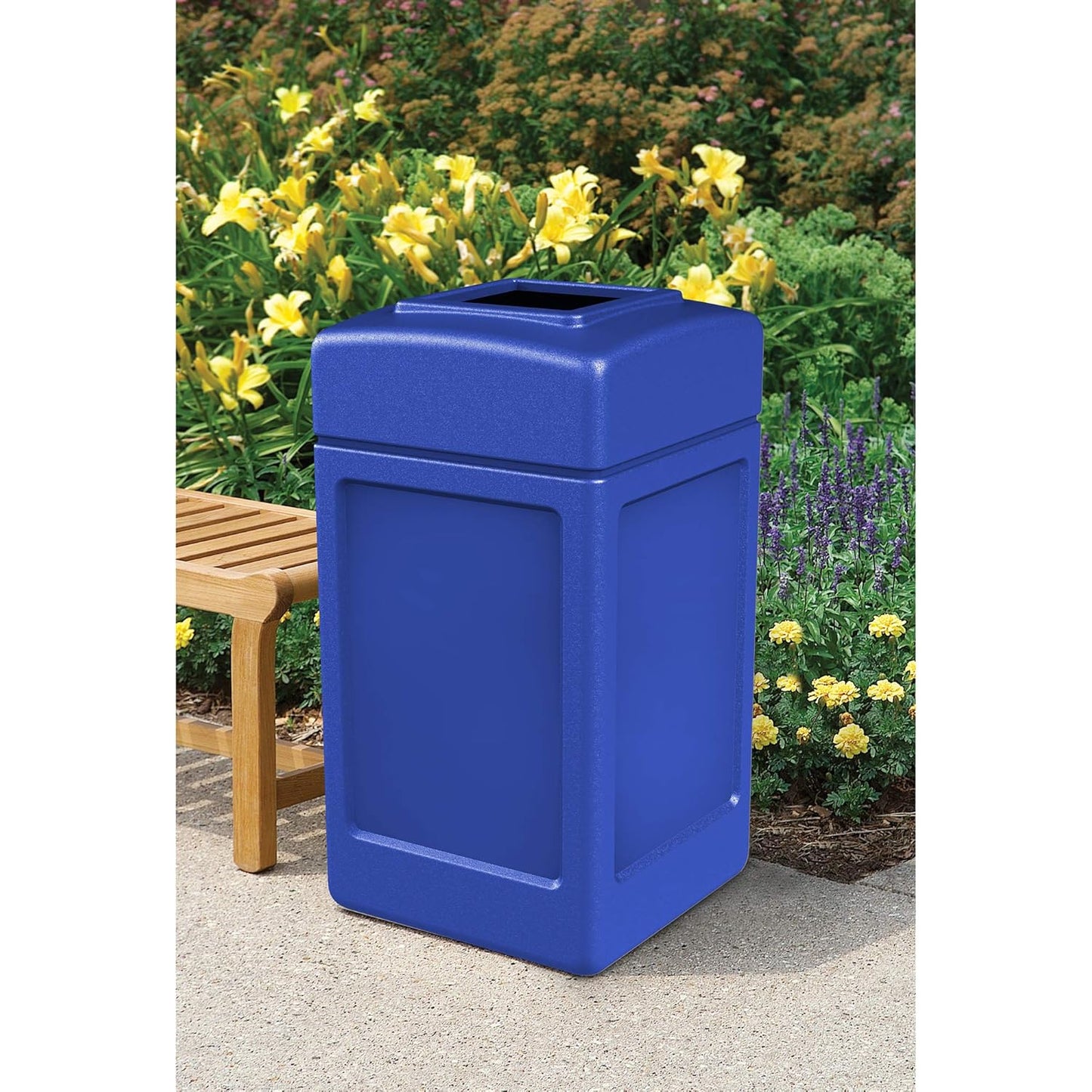 Commercial Zone Products 732104 Square Waste Container,Blue,42 Gallon