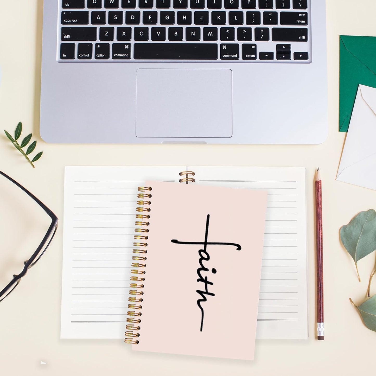 BearCake Faith Journal, Christian Notebook, Christian Gifts for Women, Bible Notebooks for Note Taking, Bible Journaling Notebook, Prayer Journal, Hardcover Spiral Notebook 5.5x8.3