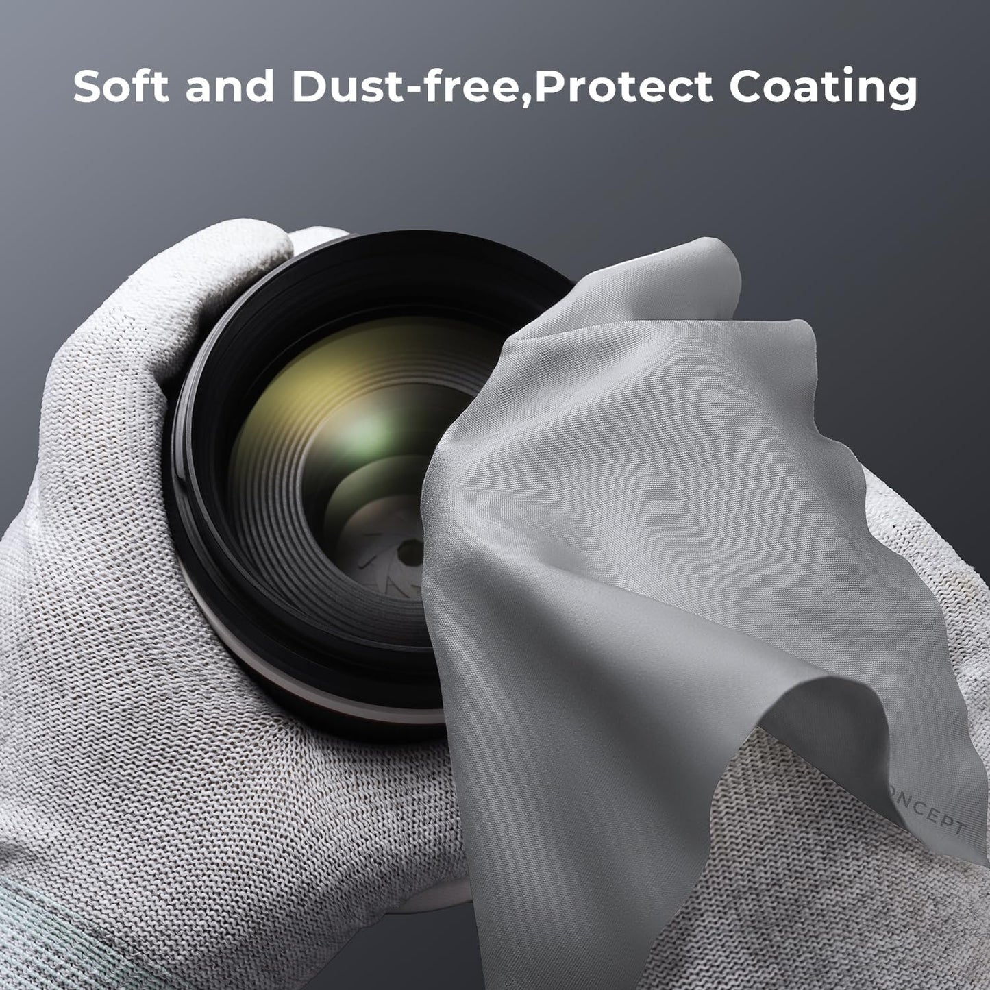 K&F Concept 10 Pack Microfiber Cleaning Cloths - Glasses Cloth for Cleaning Camera Lenses, Glasses, Screens, Cameras, Eyeglasses, LCD TV Screens, Tablets Washable