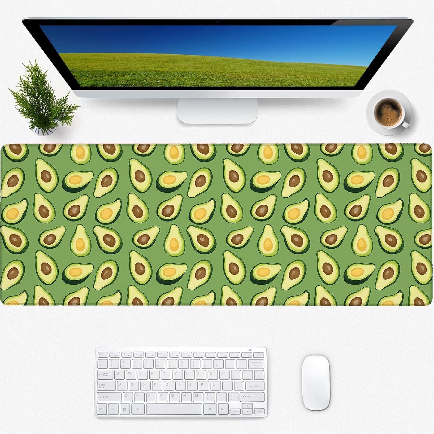 Avocado Gaming Mouse Pad, Desk Mat, Non-Slip Rubber Base Cool Aesthetic MousePads for Computer Laptop Keyboard Office School Home Desktop Decor 31.5" x 11.8"