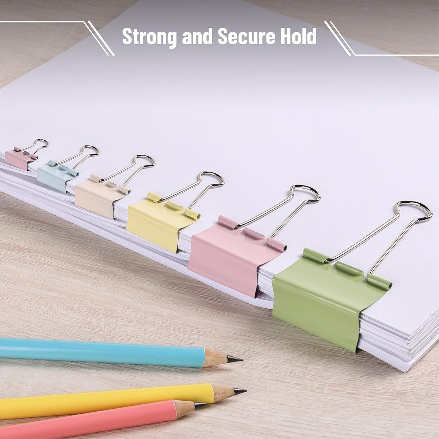 Mr. Pen- Binder Clips Assortment: 120 Pieces, Various Sizes, Colorful Office Supplies