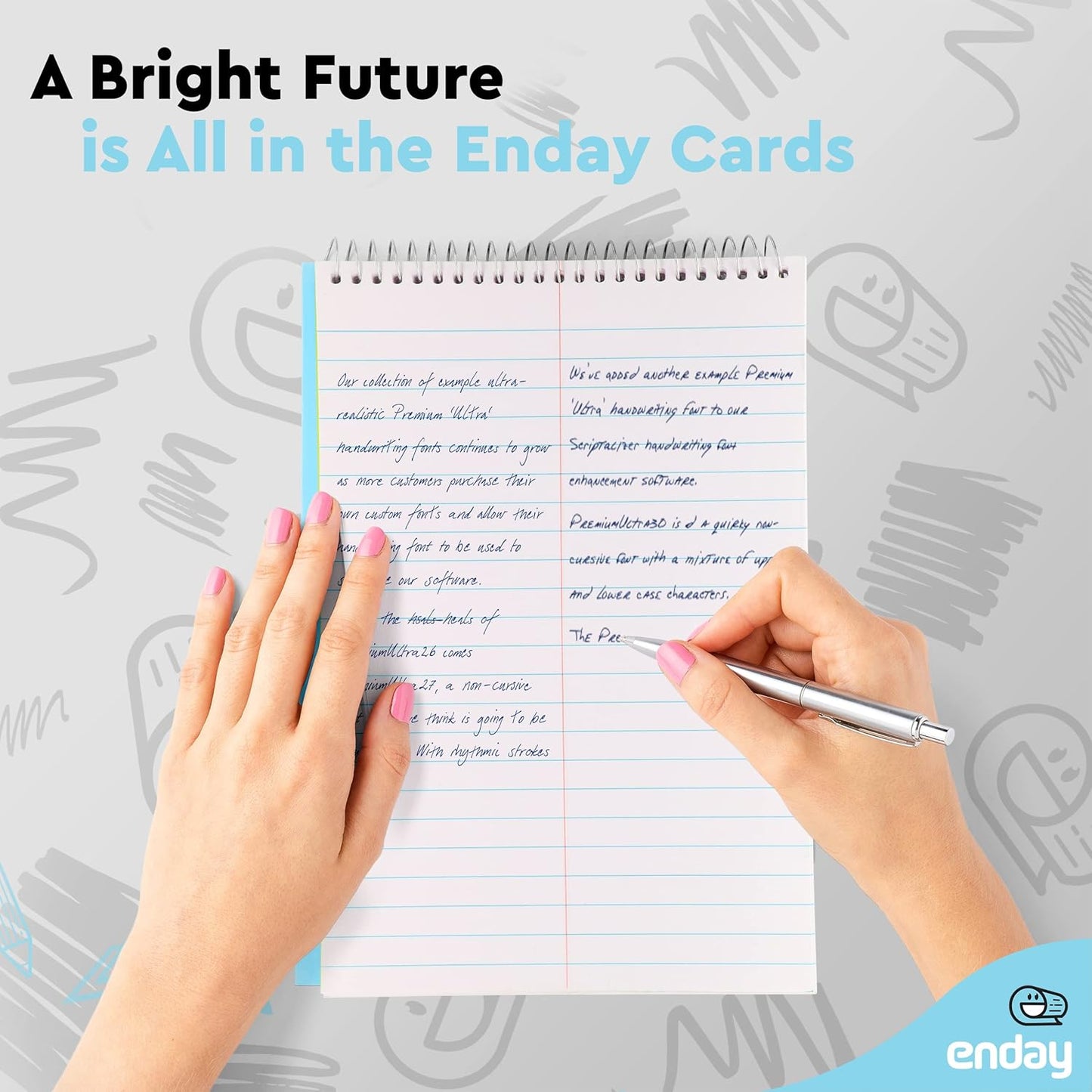 Enday Steno Pads Spiral 6 Pack, 6 x 9, 80 Sheets White Paper, Gregg Rule, Steno Notebook for writing, Assorted Colors, Pink, Purple, Green, Blue, Red, Grey