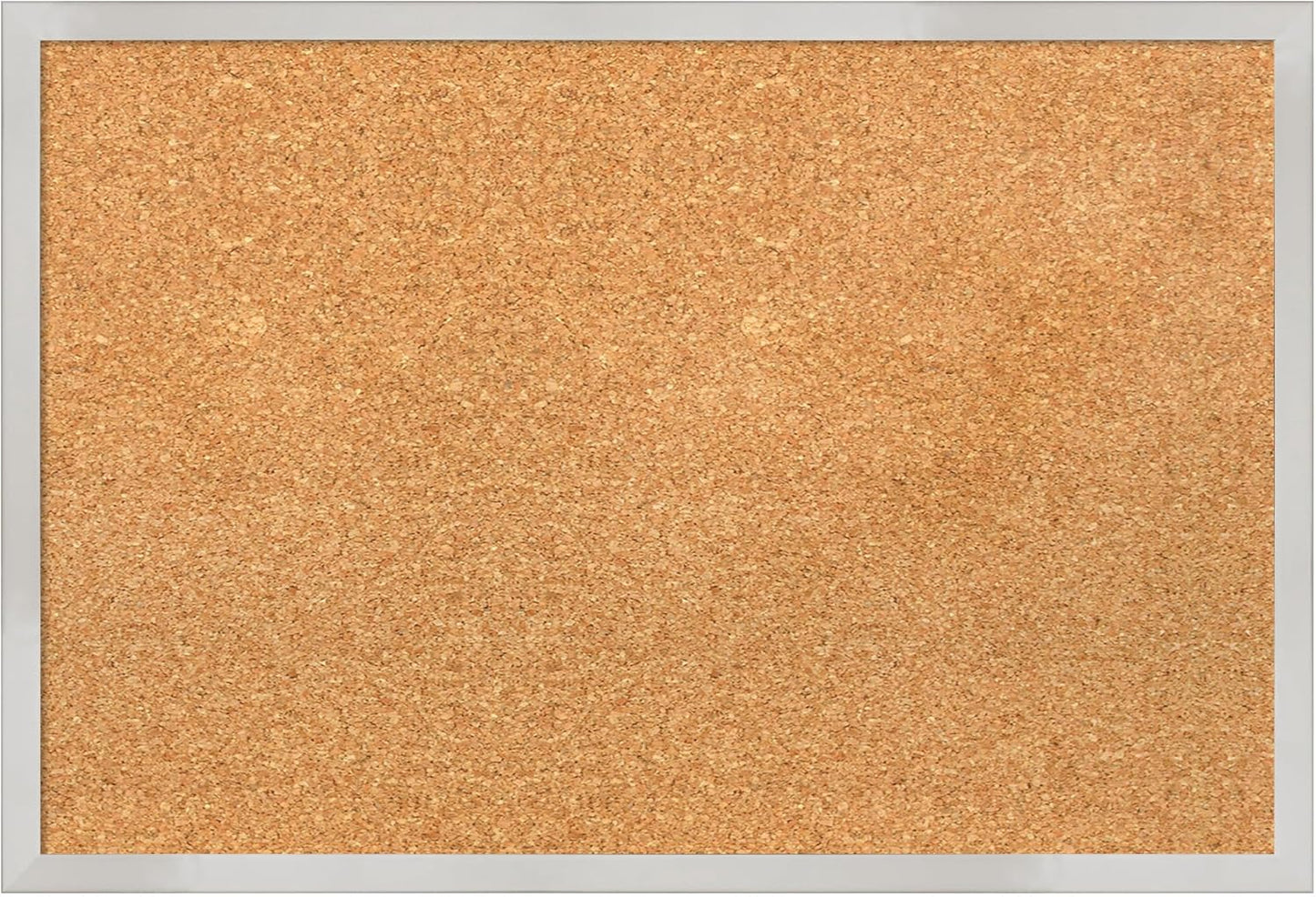 Amanti Art Natural Cork Board for Wall, 17x25 Vision Board with Silver Wood Frame, Medium Corkboard Office Decor for Home Organization, Modern Contemporary Corkboard Pinboard to display items for home