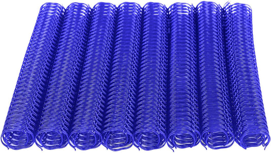 100 Pack Double Loop Wire Binding Spines, YolieraArt Wire Binding Spines, 5/8 Inch Binding Wire for Letter Size (140 Sheet Capacity, 100P, 3:1 Pitch, Blue)