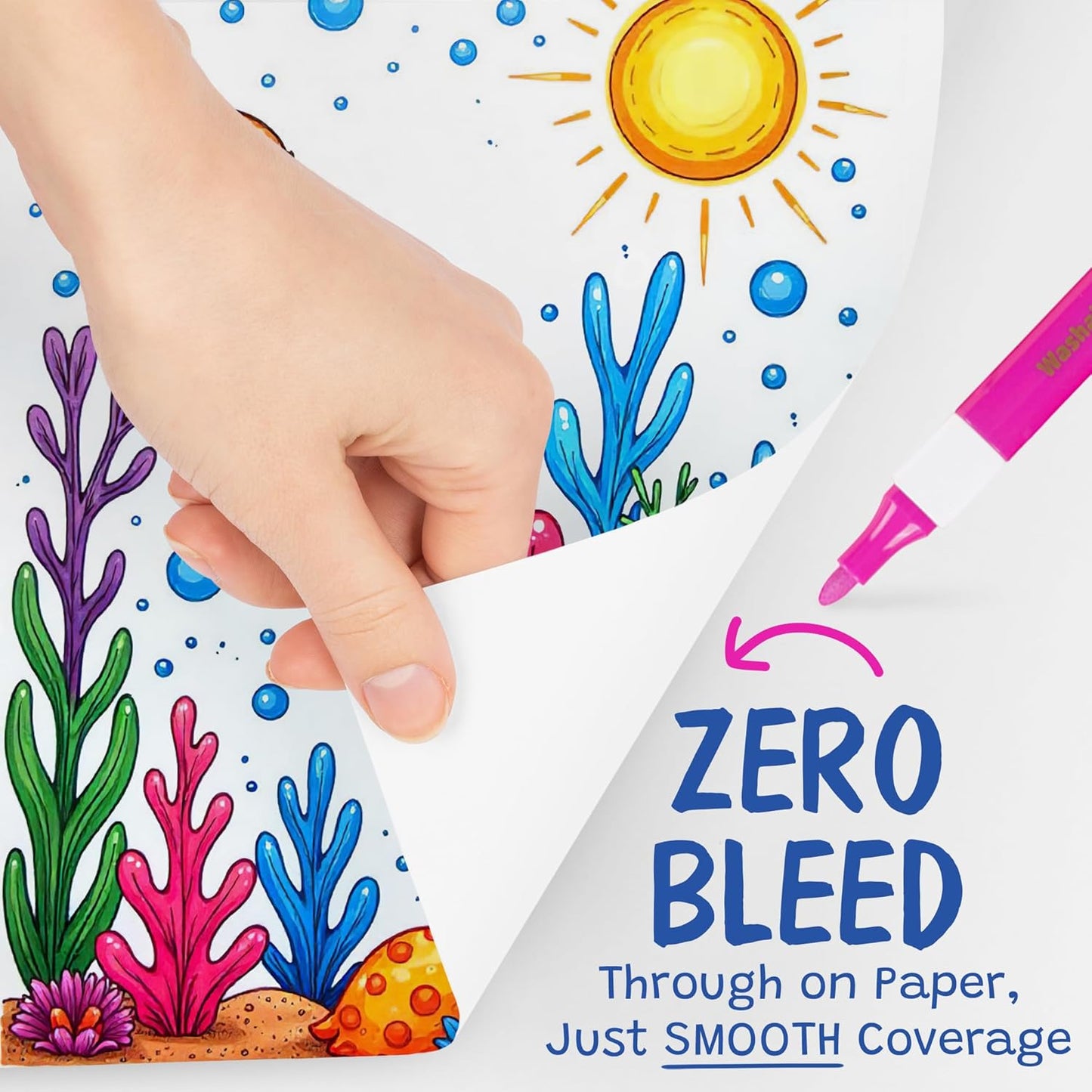 The Pencil Grip Magic Stix Washable Acrylic Markers for Kids and Teens, 36 Non-Toxic Colors, Allergen-Free, Vibrant Paint Pens for Crafting and DIY