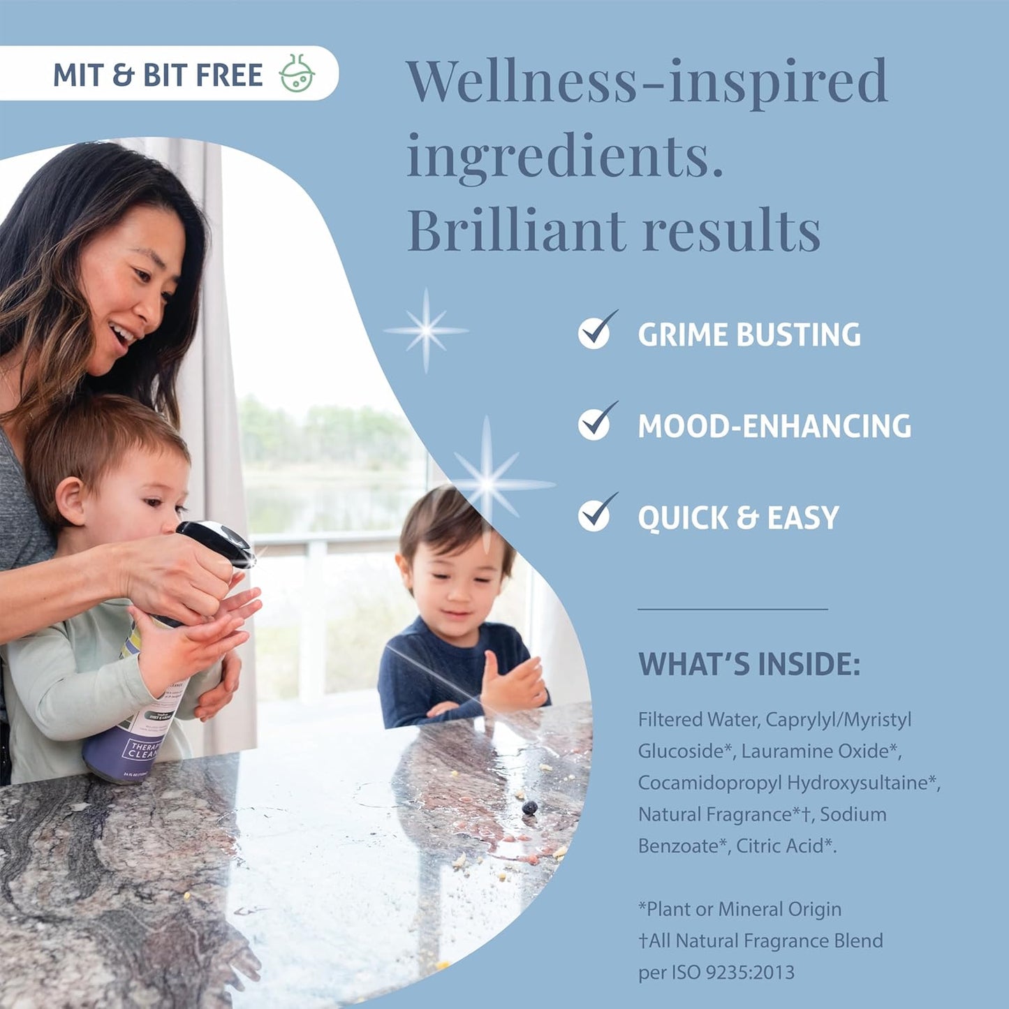 Therapy Clean All Purpose Cleaner Juniper & Lemon Zest 24 oz (Pack of 6), 100% Natural Fragrance, Plant-Powered Multipurpose Cleaner