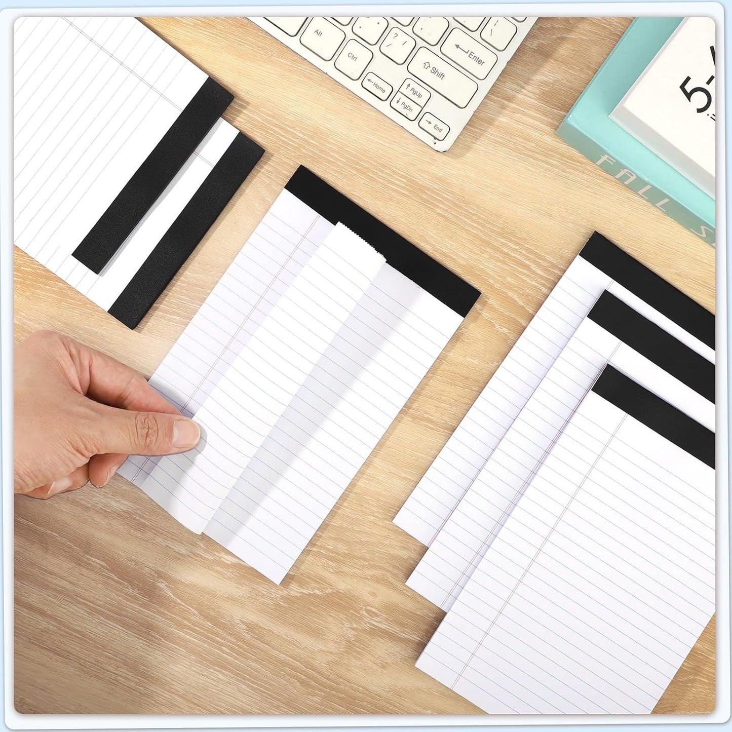 6 Pack Legal Pad 5x8, 180 Sheets Small Note Pad College Ruled Writing Pad Perforated Notepad for School, Office, To-Do Lists Grocery List Shopping List, 30 Sheets White