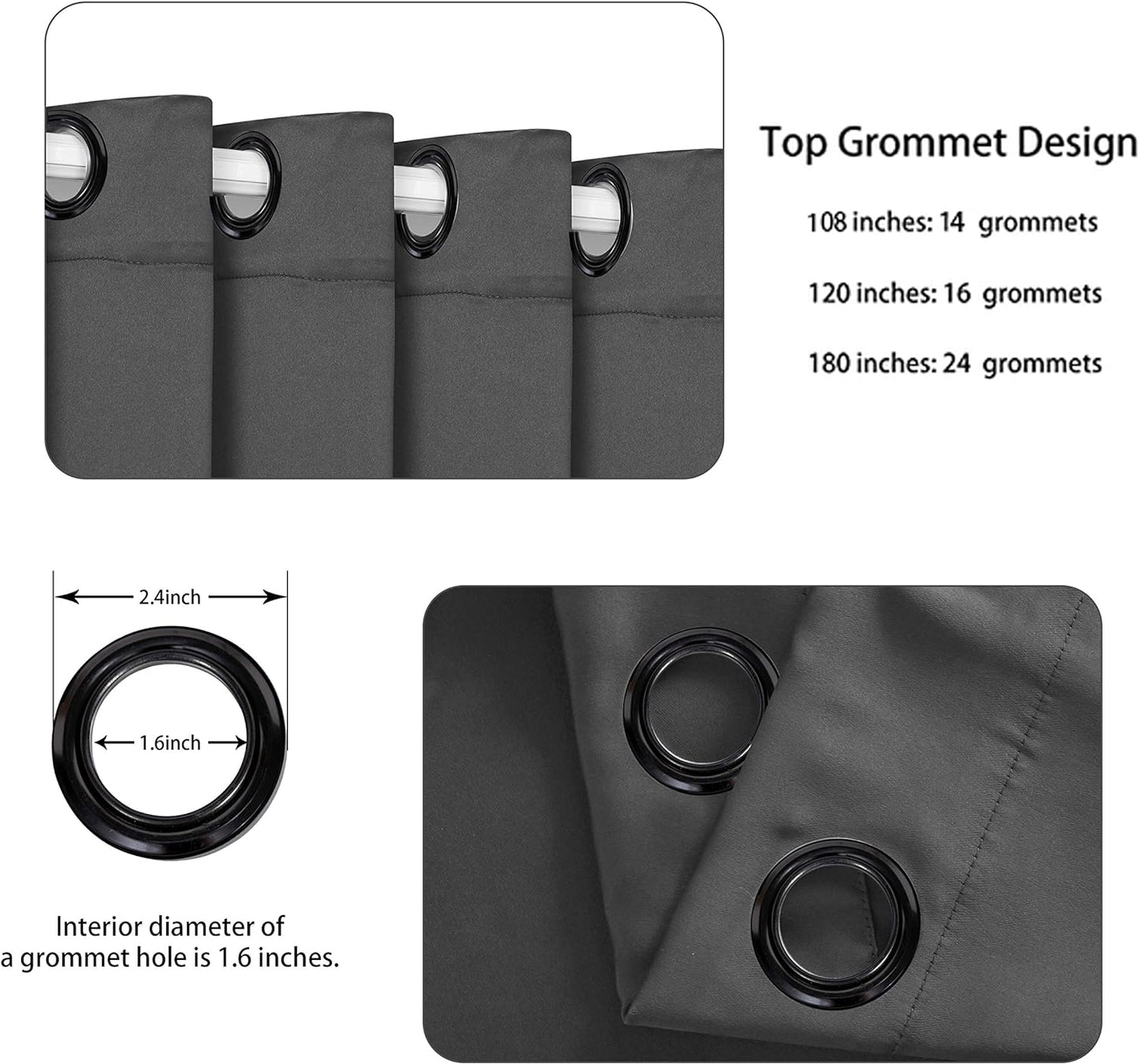 BONZER Extra Wide Room Divider Curtain Total Privacy Wall Grommet Top Thermal Insulated Blackout Curtains for Slide Window, 108L x 108W Inch (9L x 9W ft), 1 Panel, Dark Grey