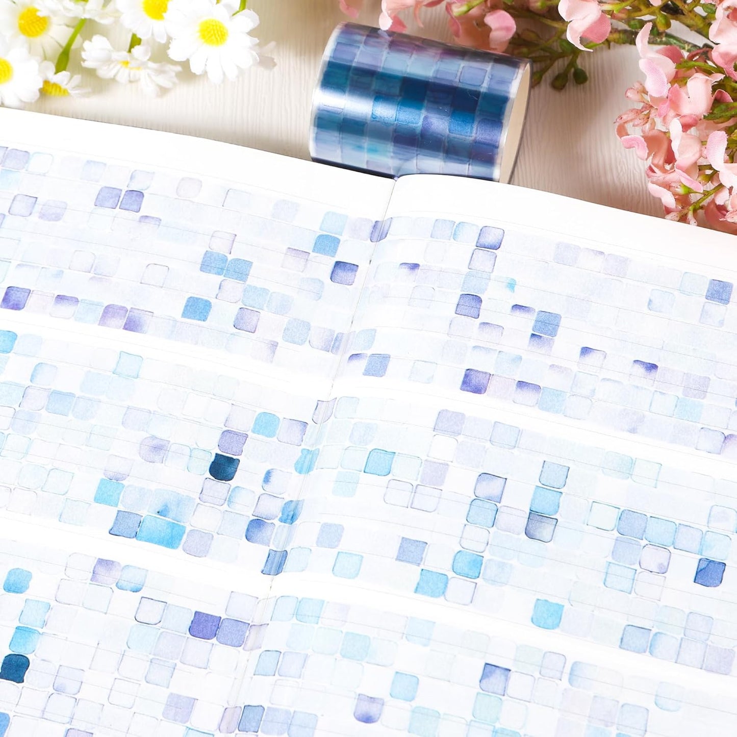 PET Tape for Journal Scrapbooking - Blue Ocean Wave Inspired Journal PET Tape Scrapbook Supplies, Notebook Scrapbook Bottle Crafts Decor