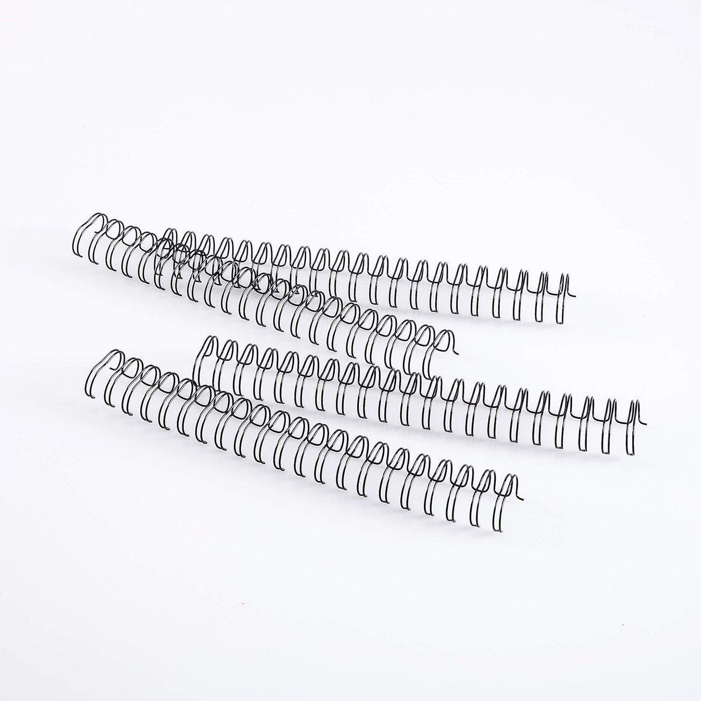 BNC Double Loop Wire Binding Rings Letter Size 3:1 Loops 32 Holes Black Color Pack of 100 (1/2 Inches)