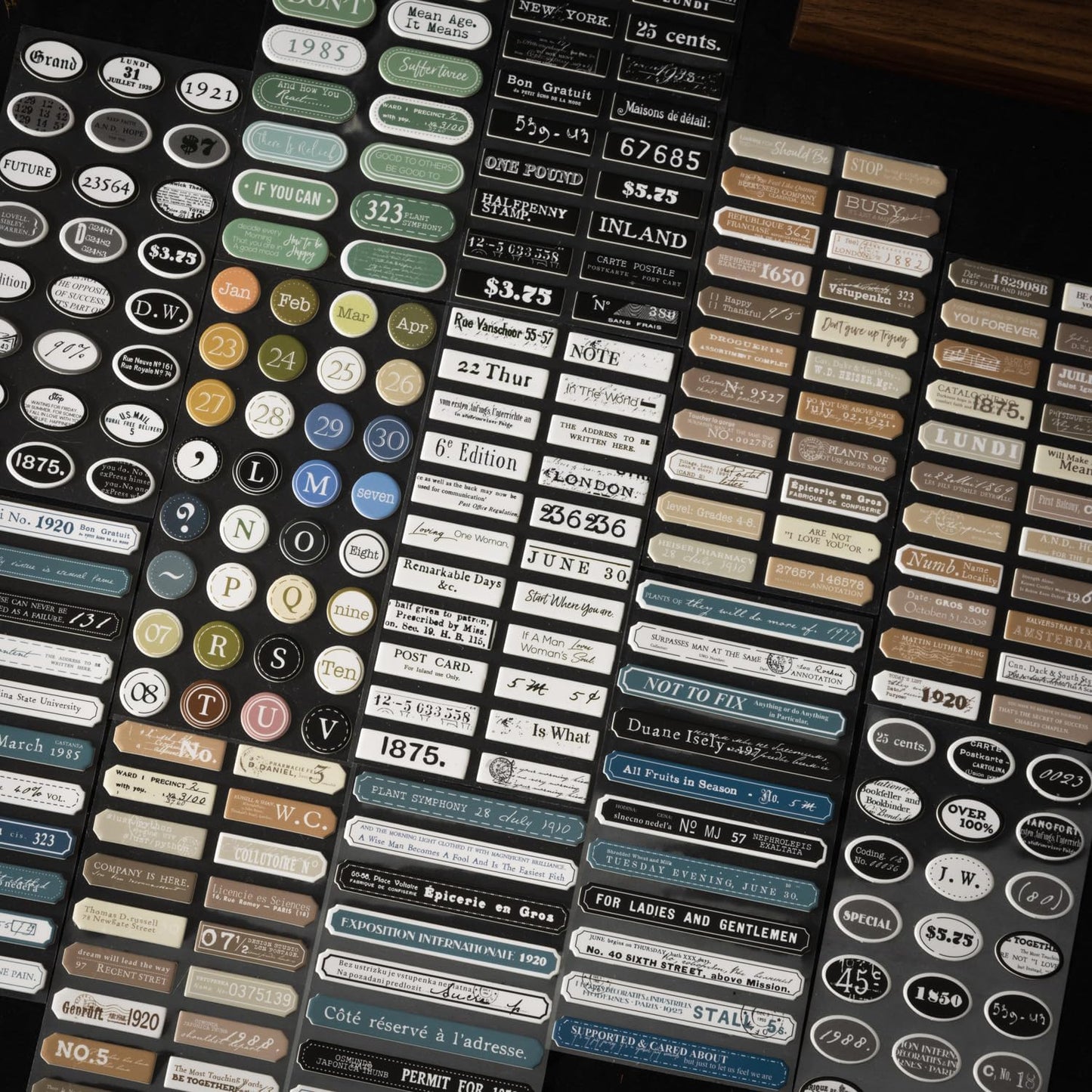 Label Sticker Set, 516PCS Cardstock Stickers for Scrapbooking, Journaling, DIY Crafts - Numbers, Letters, and Phrases