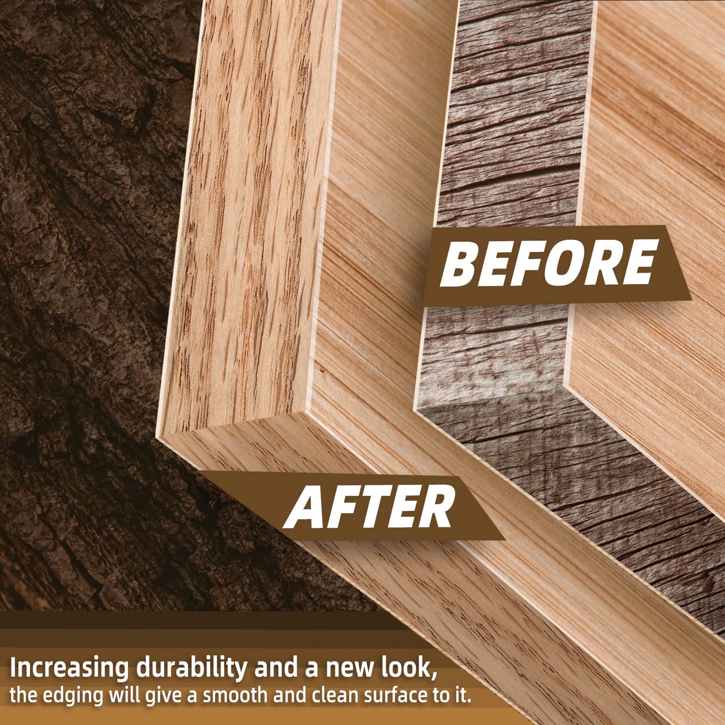 GSCIT Club Red Oak Edge Banding, 7/8 inch x 250ft roll of Veneer Plywood Edge Banding Preglued Flexible, Wood Tape Banding for Cabinet Repair