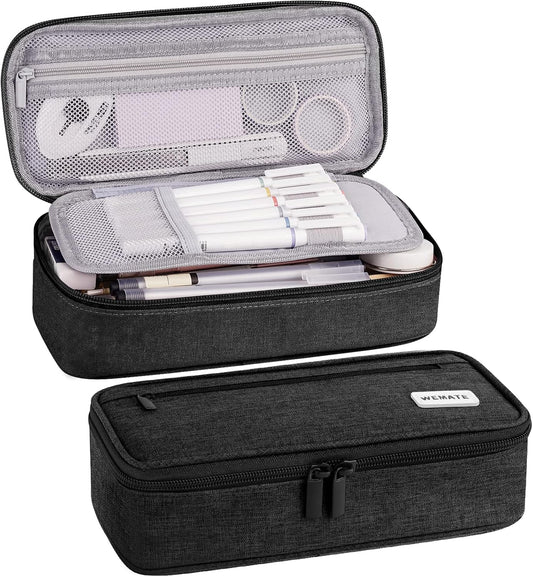 WEMATE Pencil Case, Large Storage Organizer for Stationery, Back - to - School Essential, Teacher Must - have, Big Pencil Pouch, Marker Case School Supplies for College & High School