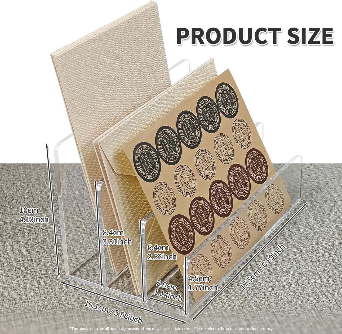 Acrylic Mail Sorter Desktop Organizer Holder,3 Compartments Laddered Clear Desk Letter Organizer Holders for Desk Bill Filling Envelope Holder Office, Home, School Desk Organization