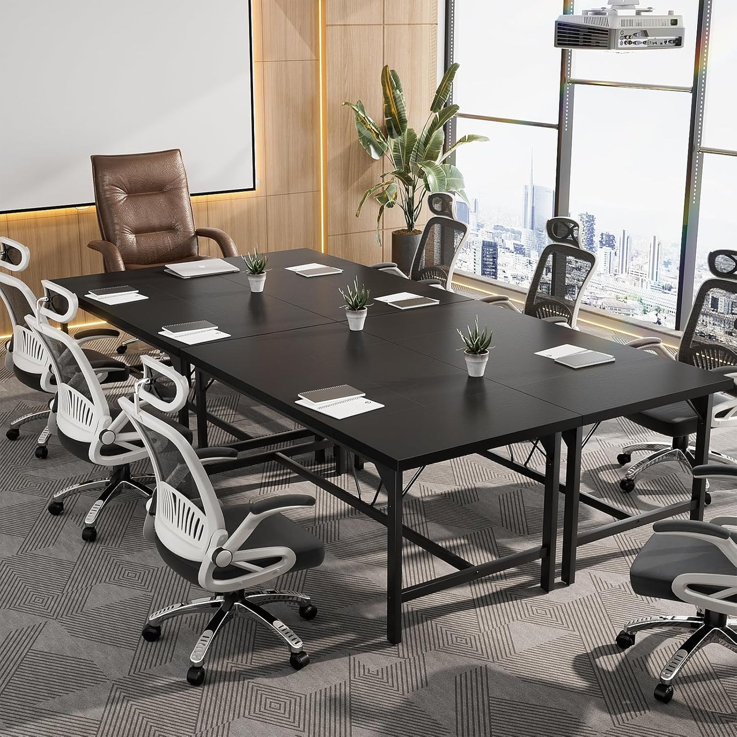 Unikito 63 Inch Computer Desk, Sturdy Large Office Desks, Premium 2 Person Long Desk, Super Thick Study Writing Gaming Table, Modern Computer Table for Home Office Workstation, Easy to Assemble, Black