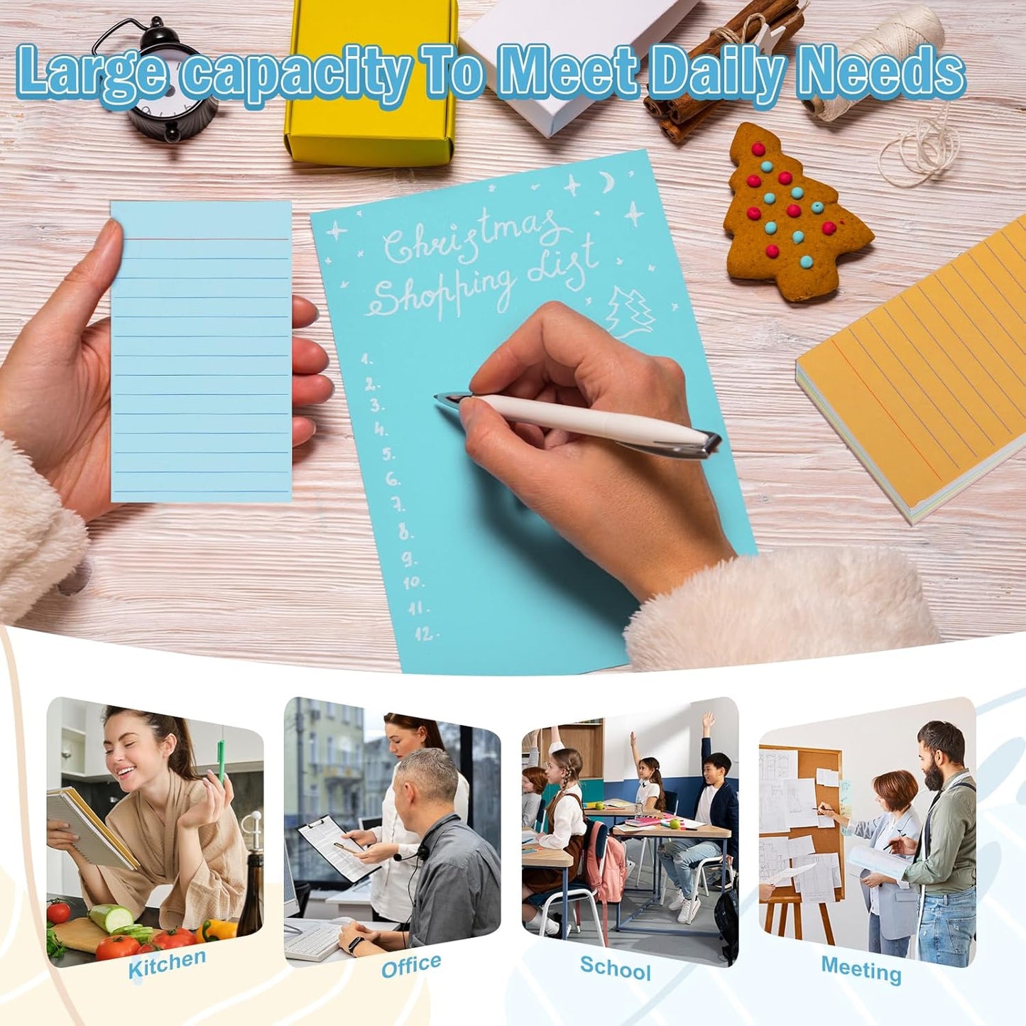 300 Pcs Colored Ruled Index Cards 3x5 Vertical Index Cards Notecards To Do List Cards Mini Memo Pad Daily to Do List Notepad Study Cards Double Sided Flashcards For Studying Note Taking