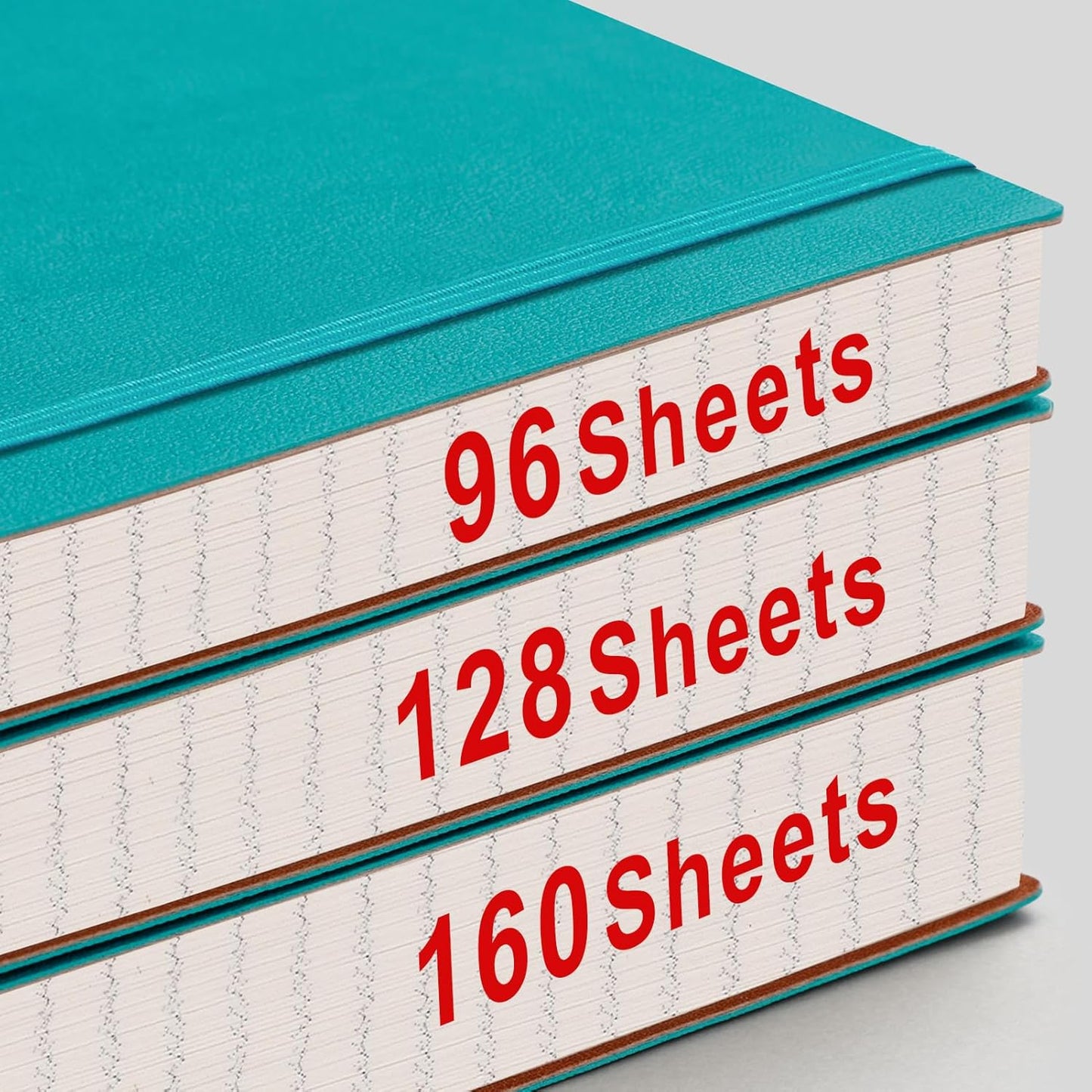 AHGXG Graph Paper Notebook - Grid Paper Notebook Large A4 8.5''×11'', 320 Pages Thick Journal, 100gsm Thick Graph Paper, Leather Softcover, Inner Pocket - Cyan