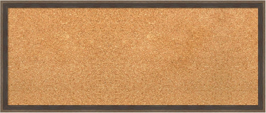 Amanti Art Natural Cork Board for Wall, 13x31 Vision Board with Brown Wood Frame, Medium Corkboard Office Decor for Home Organization, Modern Contemporary Corkboard Pinboard to display items for home