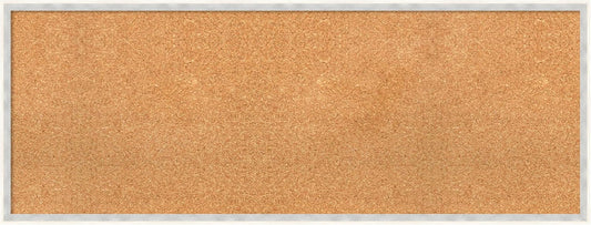 Amanti Art Natural Cork Board for Wall, 17x45 Vision Board with White Frame, Oversize Corkboard Office Decor for Home Organization, Modern Corkboard Pinboard to Display Items for Home Organization in