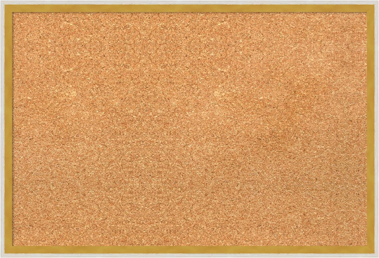 Amanti Art Natural Cork Board for Wall, 17x25 Vision Board with White Frame, Medium Corkboard Office Decor for Home Organization, Modern Corkboard Pinboard to Display Items for Home Organization in