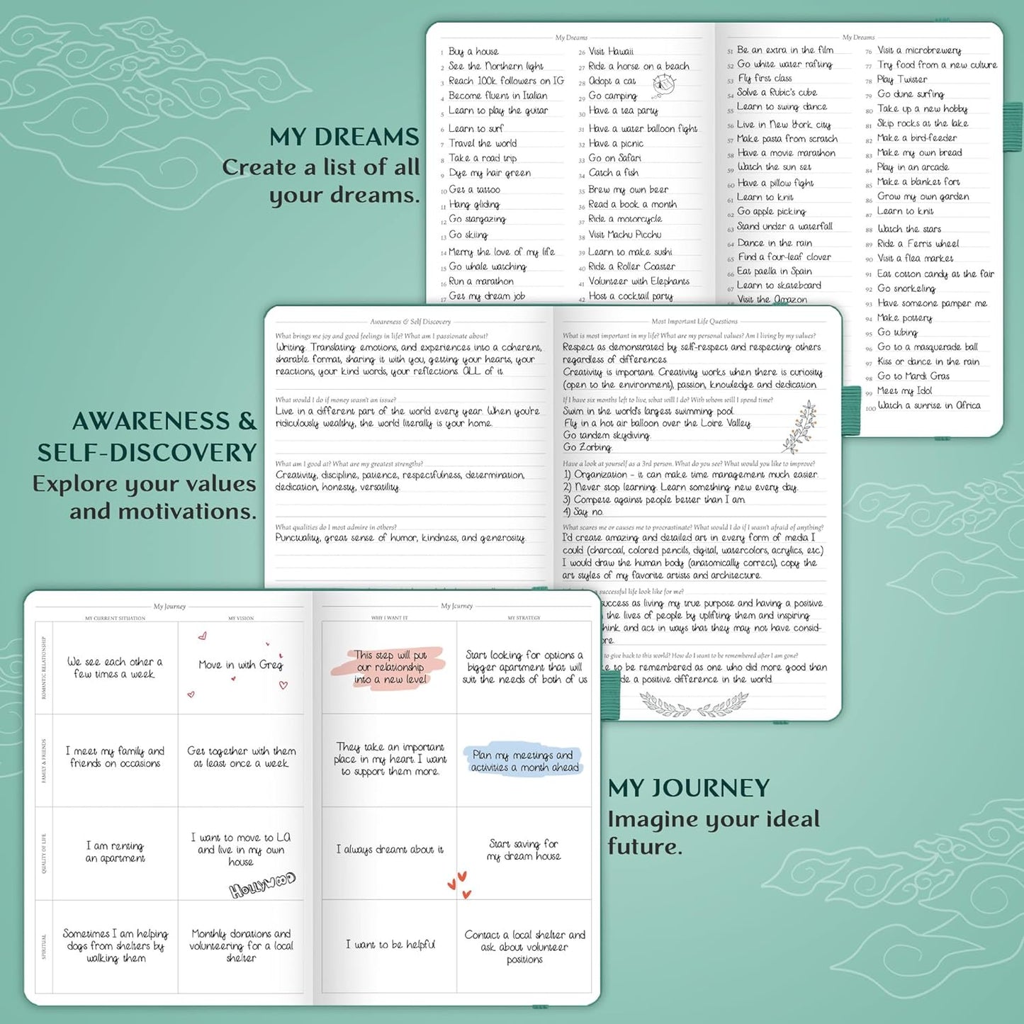 Legend Planner PRO – Deluxe Weekly & Monthly Life Planner to Increase Productivity and Hit Your Goals. Time Management Organizer Notebook – Undated – 7 x 10" Hardcover + Stickers – Viridian Green