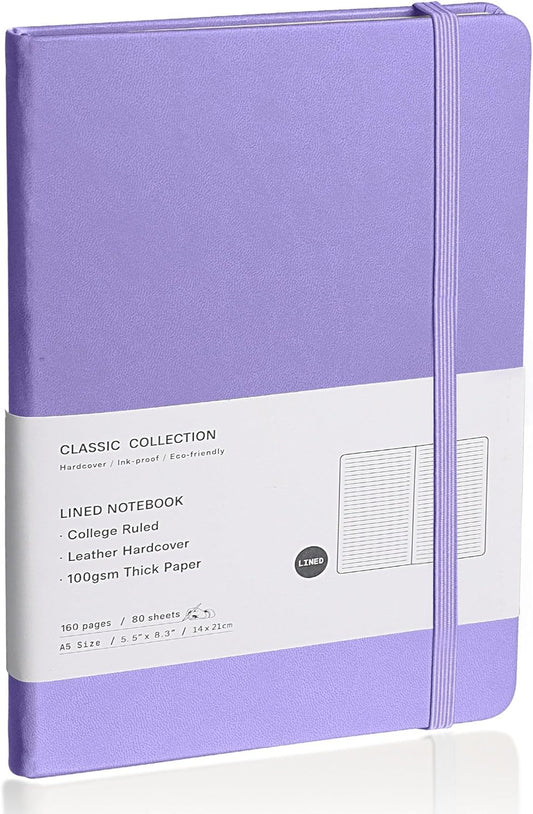 Lined Journal Notebook, (Mauve), 160 Pages, Medium 5.7 inches x 8 inches - 100 gsm Thick Paper, Hardcover