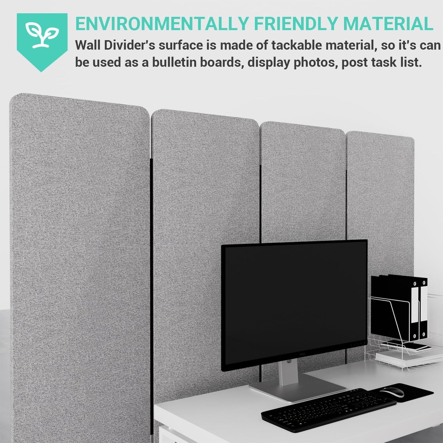 Soundproof Room Divider W/Wheels, 66in Office Dividers for Sound Proofing & Reducing, Sound Proof Dividers for Office Partitions Portable Temporary Wall Acoustic Wall Divider (Dark Grey, 4 Panel)