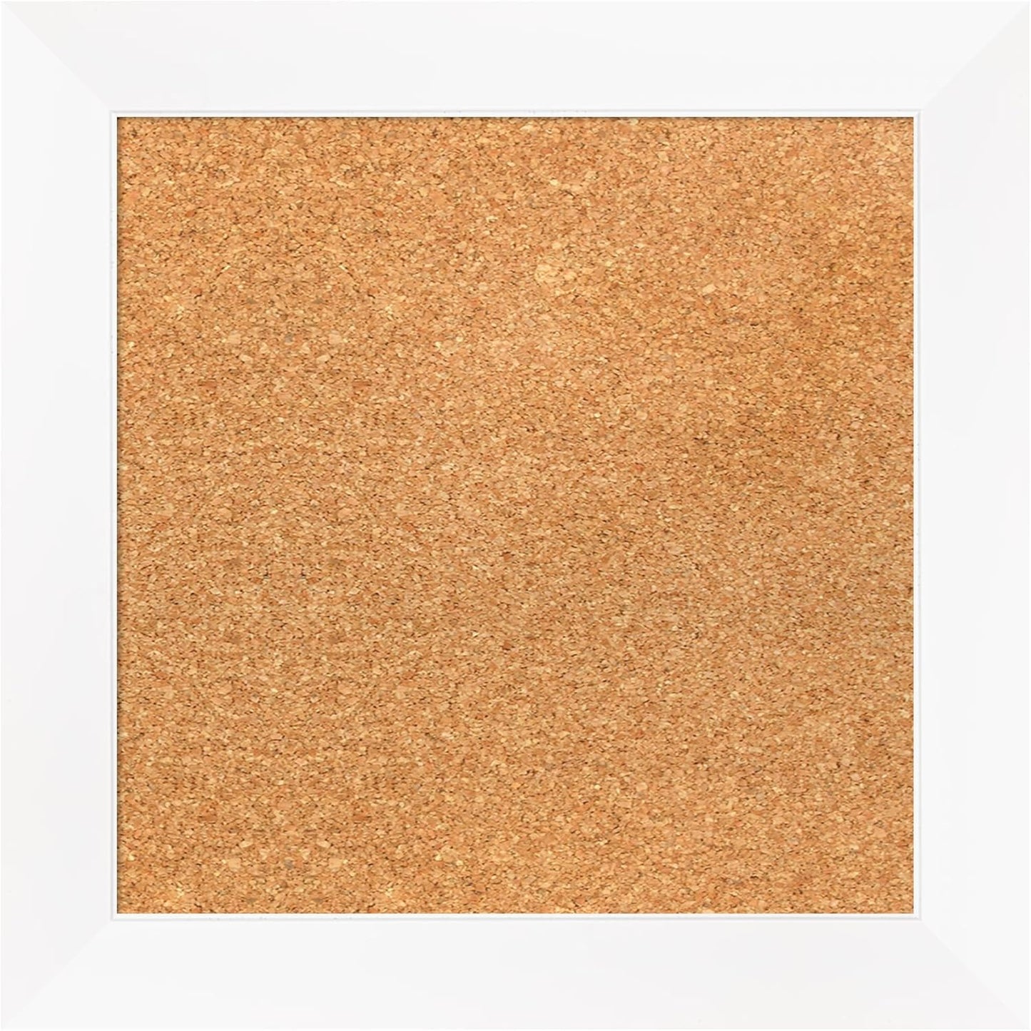 Amanti Art Natural Cork Board for Wall, 17x17 Vision Board with White Frame, Small Corkboard Office Decor for Home Organization, Modern Corkboard Pinboard to Display Items for Home Organization in