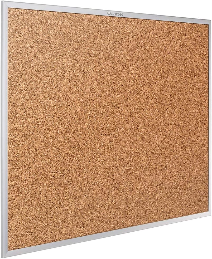 Quartet Cork Board, Bulletin Board, 3' x 2' Corkboard, Aluminum Frame (2303)