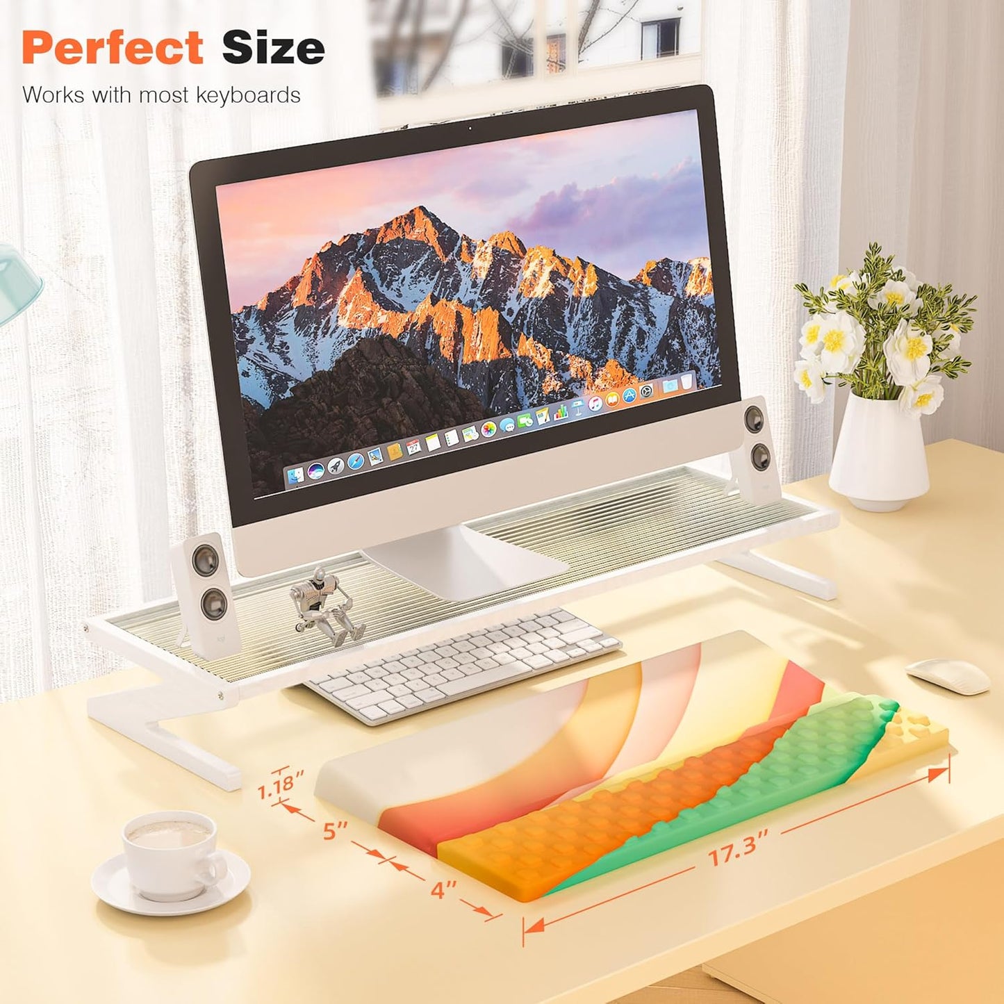 Ospelelf Keyboard Wrist Rest Comfortable Ergonomic Keyboard Stand Riser Holder Pad for Office Home