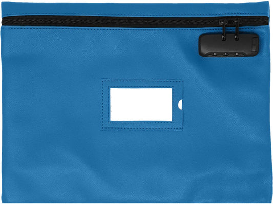 Sky Blue Notary Bag | 14x11 Inch | Locking Document Case | Zipper Closure | Fits Notary Kit, Stamp, Embosser, Ink Pad & Valuables