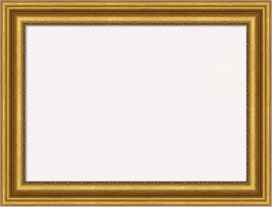 Amanti Art White Cork Board for Wall, 26x34 Vision Board with Gold Frame, Medium Corkboard Office Decor for Home Organization, Traditional Corkboard Pinboard to display items for home organization