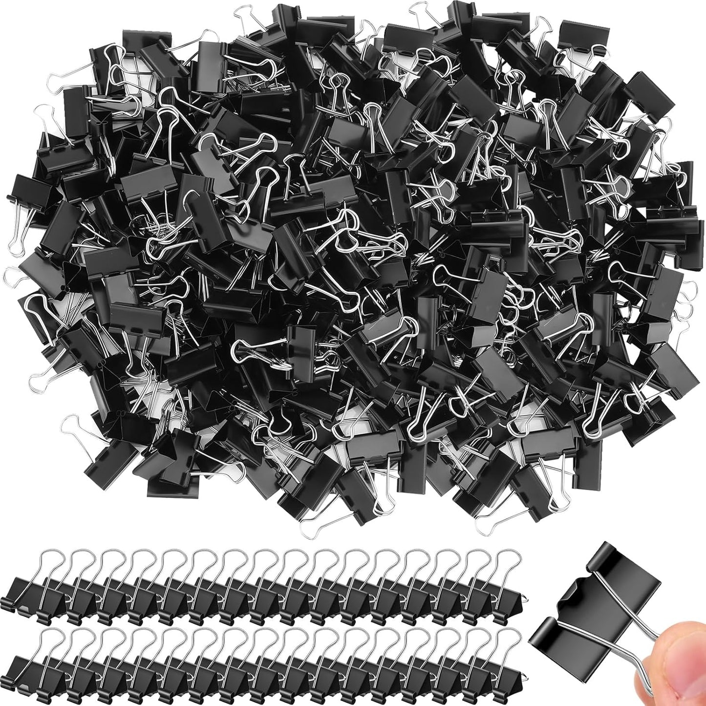 Jetec 500 Pieces 1. 25 Inch Black Binder Clips Bulk Large Paper Clamps Metal Paper Clips for Teachers Students Classroom Business Office and School Office Supplies
