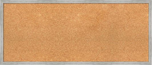 Amanti Art Natural Cork Board for Wall, 15x35 Vision Board with White Frame, Medium Corkboard Office Decor for Home Organization, Cottage Corkboard Pinboard to Display Items for Home Organization in