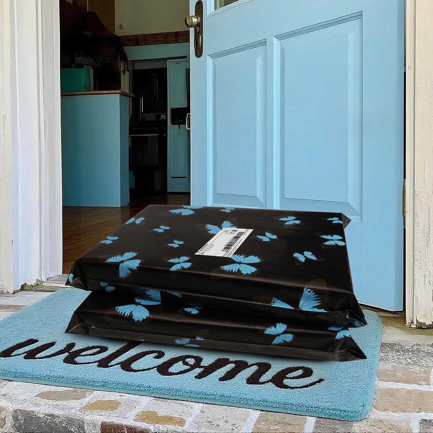 butterfly Poly Mailer 6x9 Inch 100 Pcs, Waterproof Shipping Bags for Clothing, Tear-Resistant Mailier Bags, Strong Mailing Bags with Self-Seal