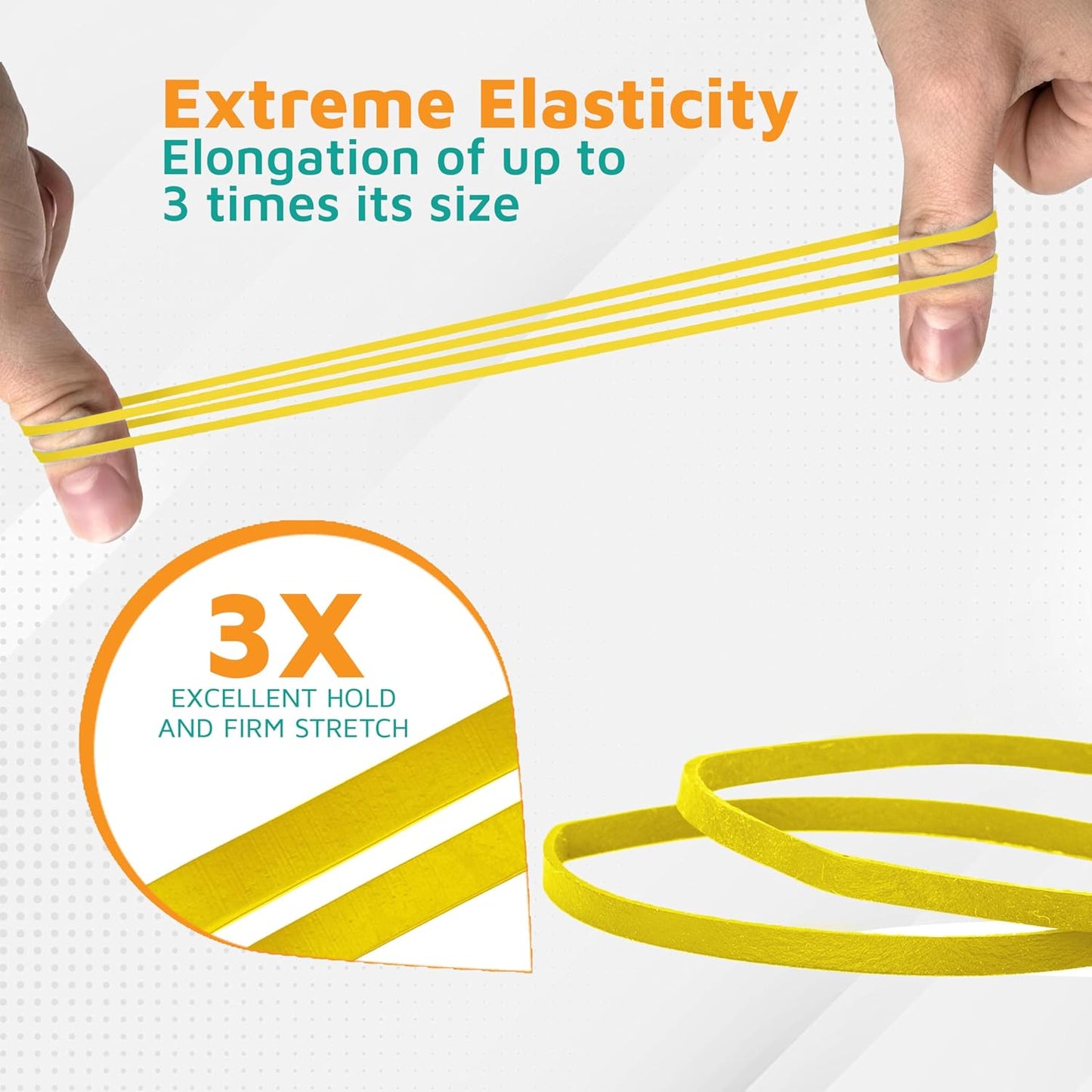 PlasticMill Yellow Rubber Bands Size 33 (3 1/2" x 1/8") - #33 Colored Rubber Bands Office Supplies - Strong, Elastic Bands for Crafts, Balloon Garland, Cash, File Folders (500-Pack)