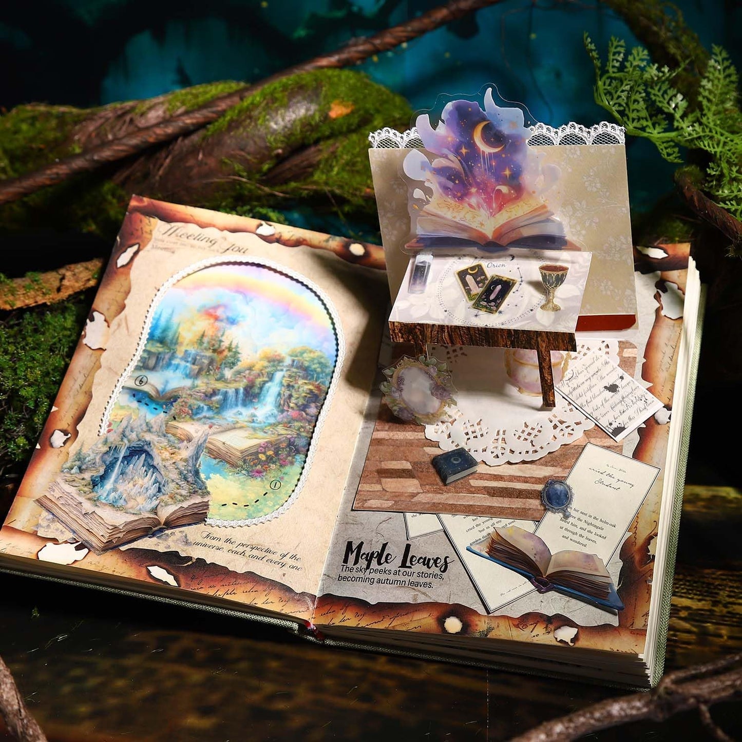 Book World PET Sticker Set, 60PCS Fantasy Scrapbook Stickers for Journaling, DIY Crafts, Planners, and Gift Decoration