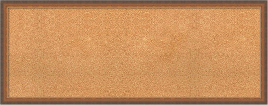 Amanti Art Natural Cork Board for Wall, 18x46 Vision Board with Bronze Frame, Oversize Corkboard Office Decor for Home Organization, Modern Corkboard Pinboard to Display Items for Home Organization