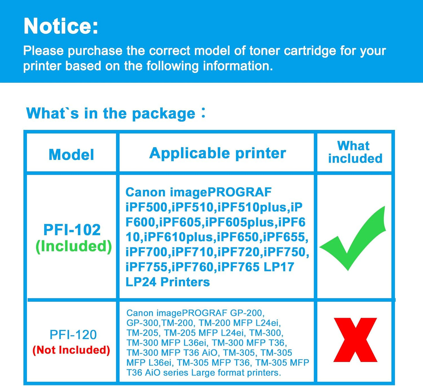 LCL Compatible Ink Cartridge Replacement for Canon PFI102 PFI-102 PFI-102MBK PFI-102BK PFI-102C PFI-102M PFI-102Y imagePROGRAF iPF500 iPF600 iPF605 iPF610 iPF650 iPF655 iPF700 iPF760 iPF765 (6-Pack)
