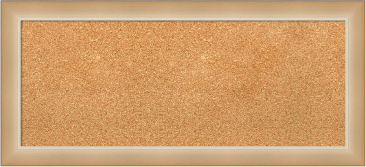 Amanti Art Natural Cork Board for Wall, 15x33 Vision Board with Gold Frame, Medium Corkboard Office Decor for Home Organization, Modern Contemporary Corkboard Pinboard to display items for home