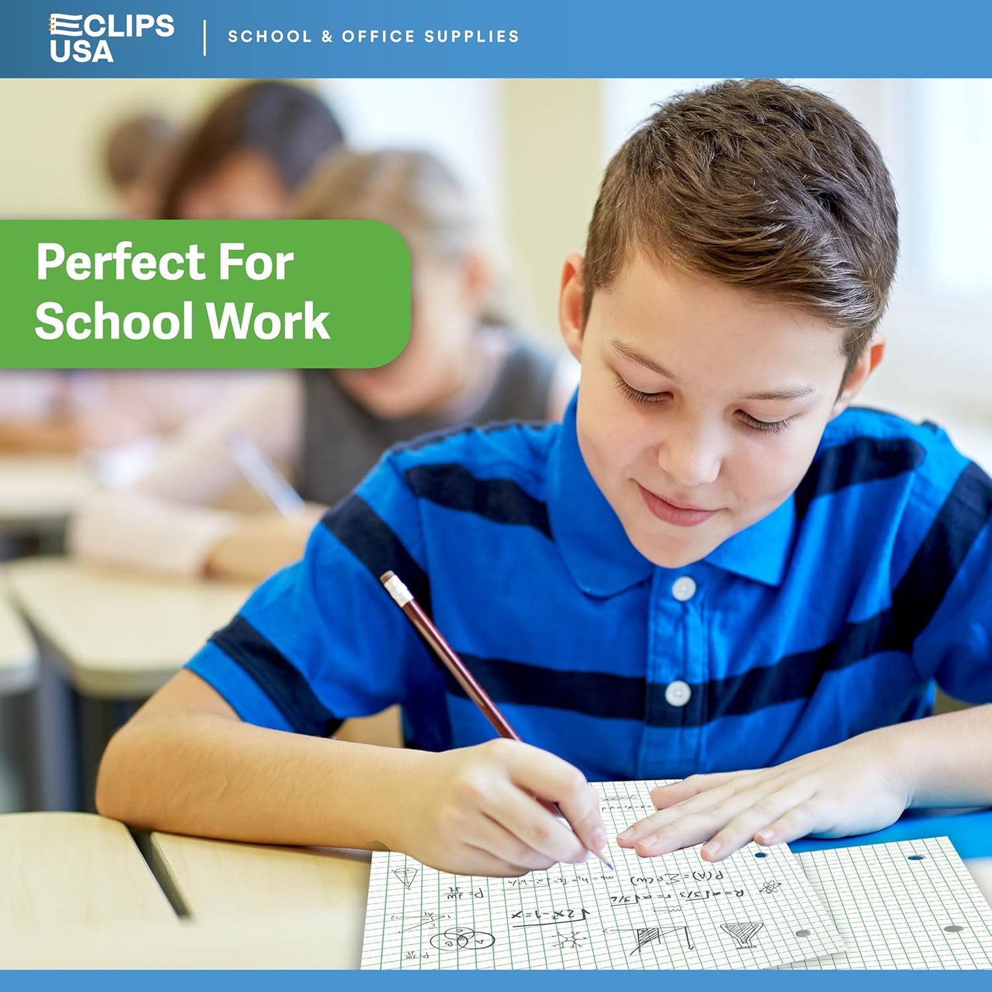 Loose Leaf Graph Paper (6 Pack), 4 x 4 An Inch Quad Ruled Graph Paper, 10.5” x 8” Graphing Paper, 100 Per Sheets Per Pack, 60 gsm (6 Pack)