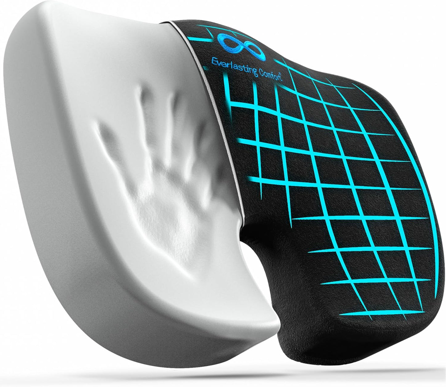 Everlasting Comfort Doctor Recommended Memory Foam Seat Cushion for Office Chairs & Car Seat - Ergonomic Office Desk Accessories for Tailbone Pain Relief, Sciatica & Back Support