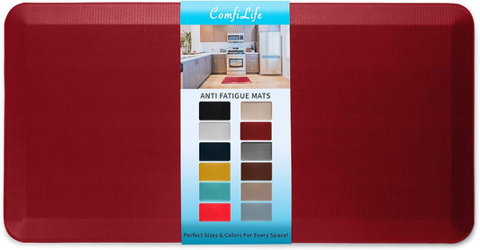 ComfiLife Anti Fatigue Floor Mat – 3/4 Inch Thick Kitchen Mats for Floor, Standing Desk Mat, Kitchen Rug – Comfort at Home, Office – Durable – Stain Resistant – Non-Slip Bottom (24" x 70", Red)