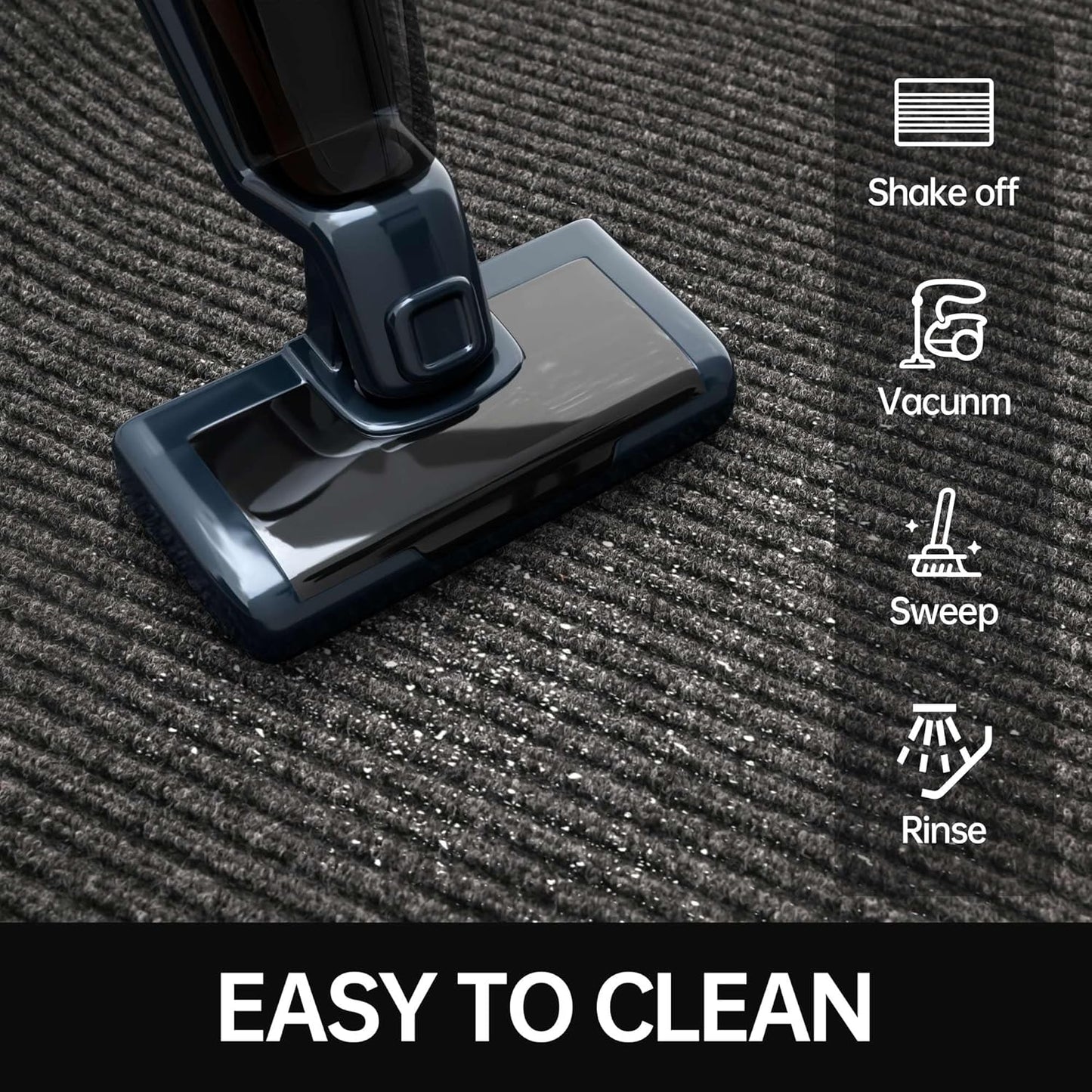 Front Door Mat, 3' x 5' Heavy Duty Indoor Outdoor Welcome Mat for Entryway, Commercial Floor Entrance, Low Profile, Non-Slip, Durable Rubber Backing for Entry, Patio, Home