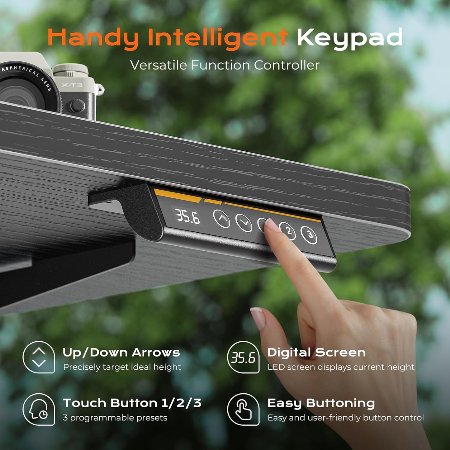 Huuger 63 x 28 Large Electric Standing Desk, Height Adjustable Computer Desk, 27.6" Deep Desktop, Stand up Gaming Office Table with 2 Hooks, 3 Preset Heights, for Home Office, Black