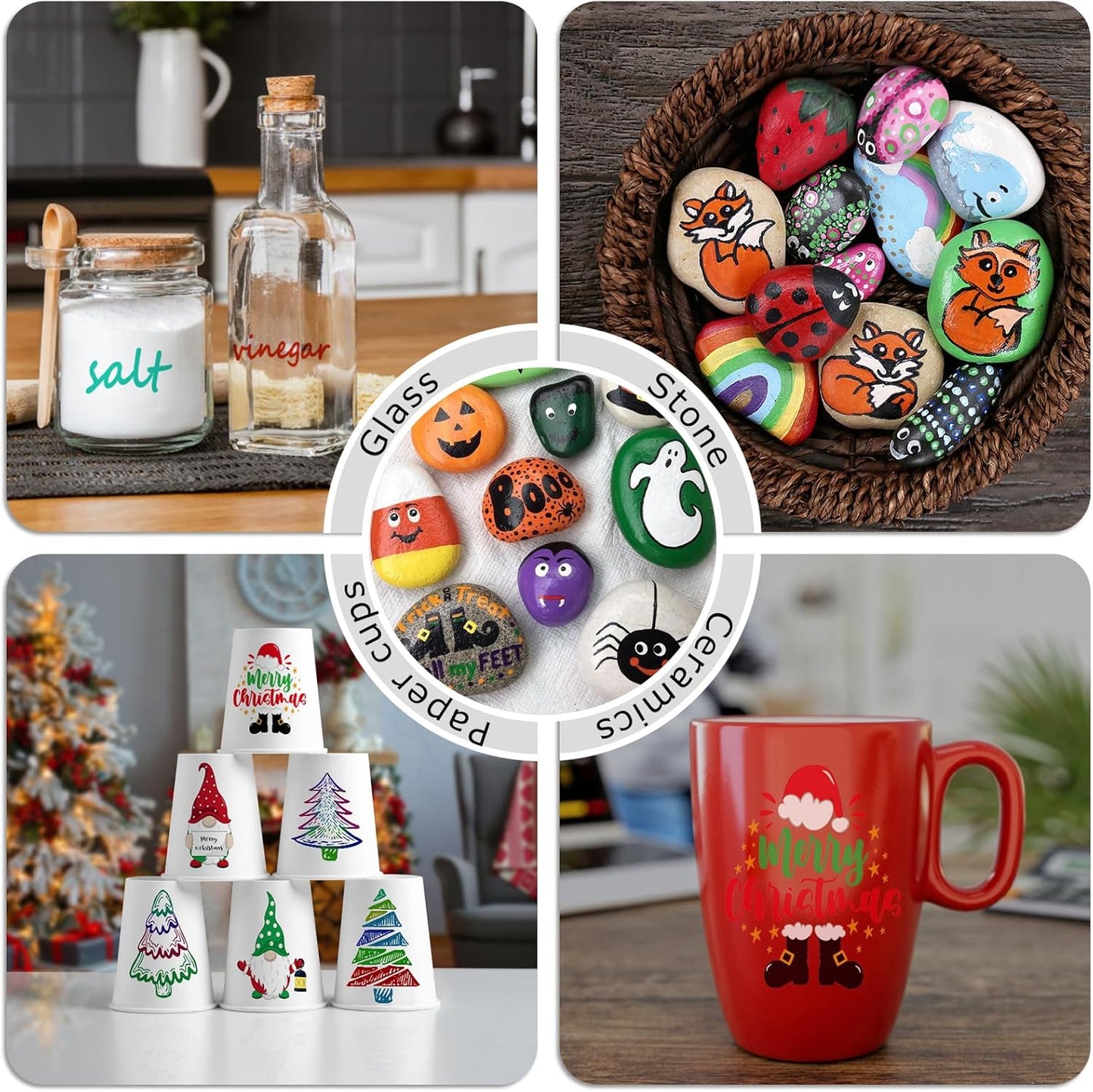 Orange Paint Markers, 3 Pack Oil-Based Waterproof Quick Dry Permanent Paint Pen Set for Rocks Painting, Wood, Fabric, Plastic, Canvas, Glass, Mugs, Metal, Tire, Stone, DIY Craft