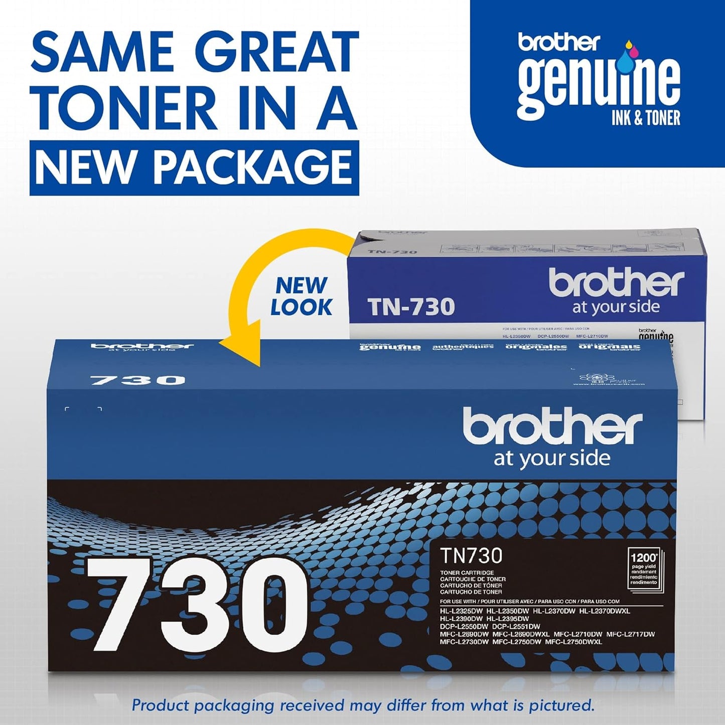 Brother Genuine Standard Yield Toner Cartridge, TN730, Replacement Black Toner, Page Yield Up To 1,200 Pages, Amazon Dash Replenishment Cartridge,1 Pack