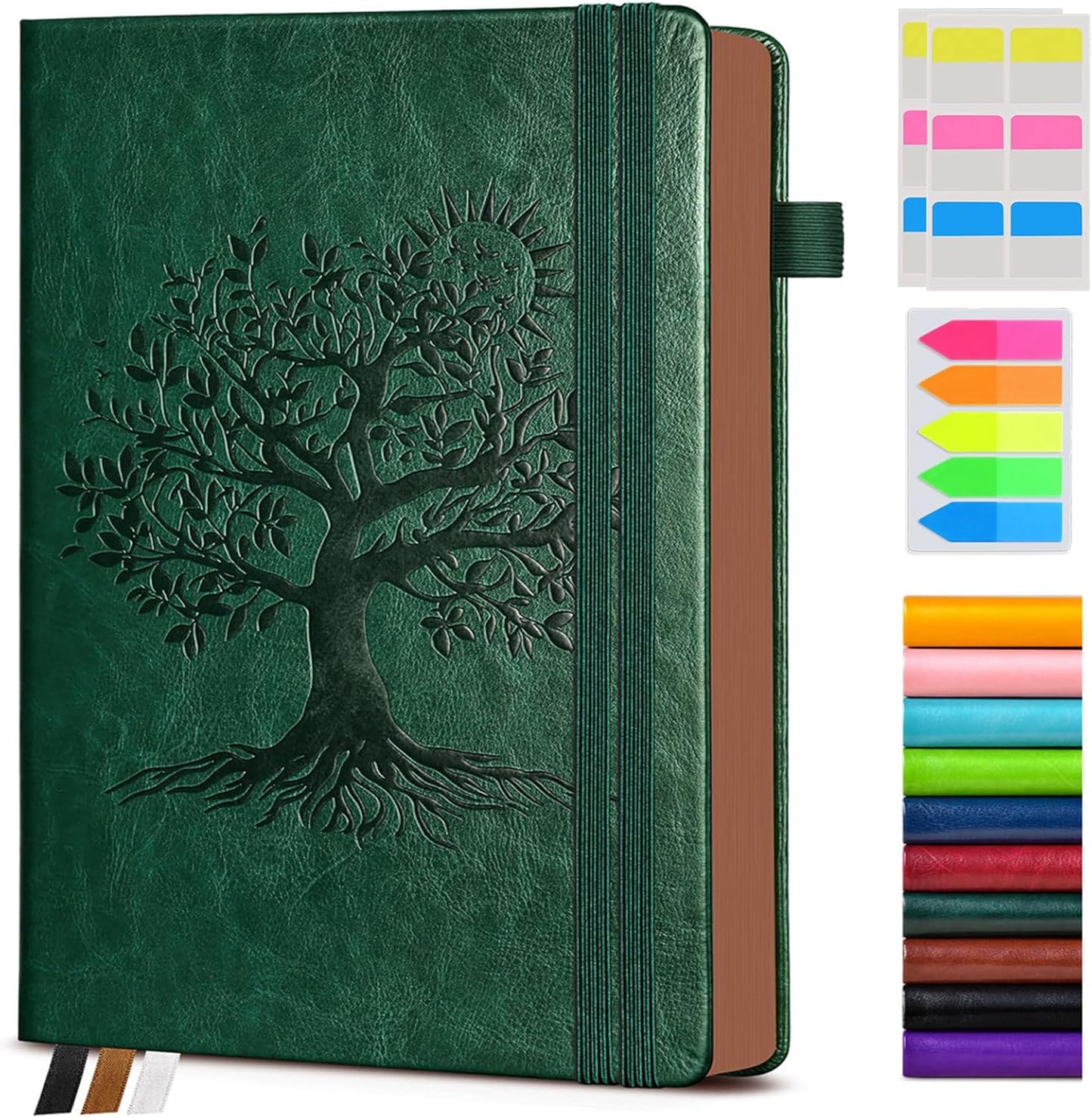 Vintage Leather Journal - 300 Page Lined Journal Notebook with Numbered Pages,A5 Notebook for Women Men,Travel Diary,Daily Journal for Writing, Note Taking, School & Work (5.8" x 8.3")